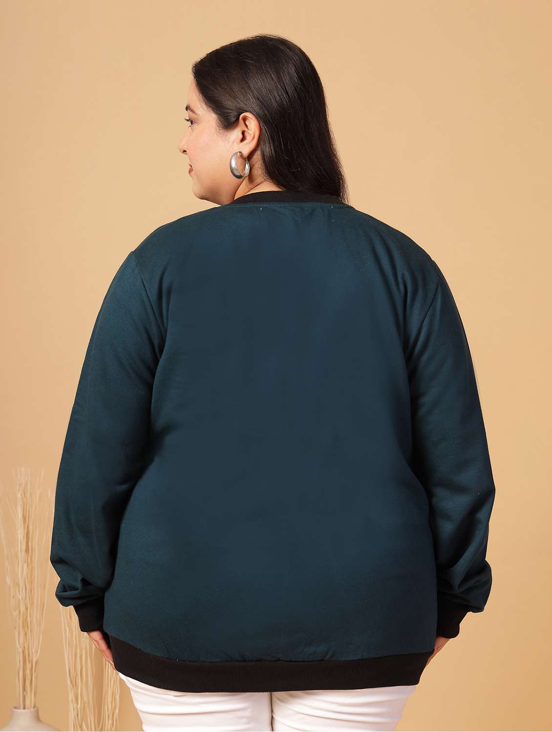 women plus size solid long sleeves jacket - 21686027 -  Standard Image - 2