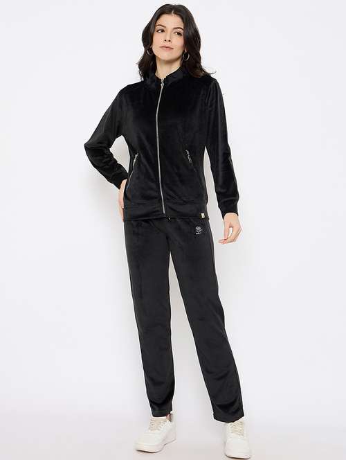 women solid sweatshirt & track pant co-ords set - 21686030 - Standard Image - 0