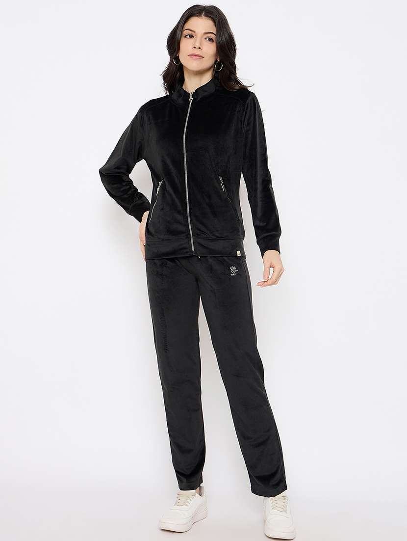 women solid sweatshirt & track pant co-ords set - 21686030 - Zoom Image - 0