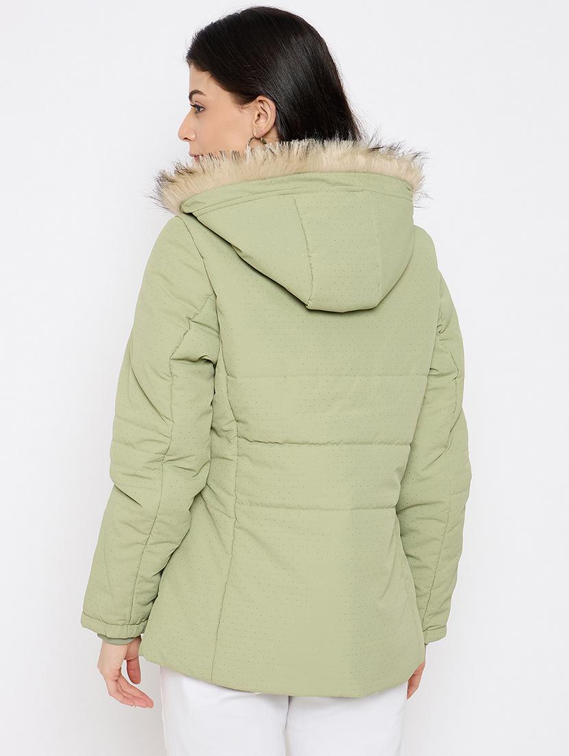 women printed fur detailed hooded parka jacket - 21686060 - Standard Image - 2
