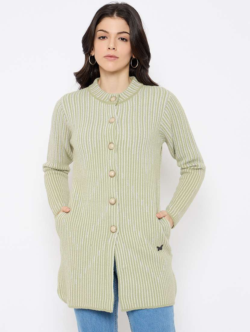 women self designed long sleeves cardigan