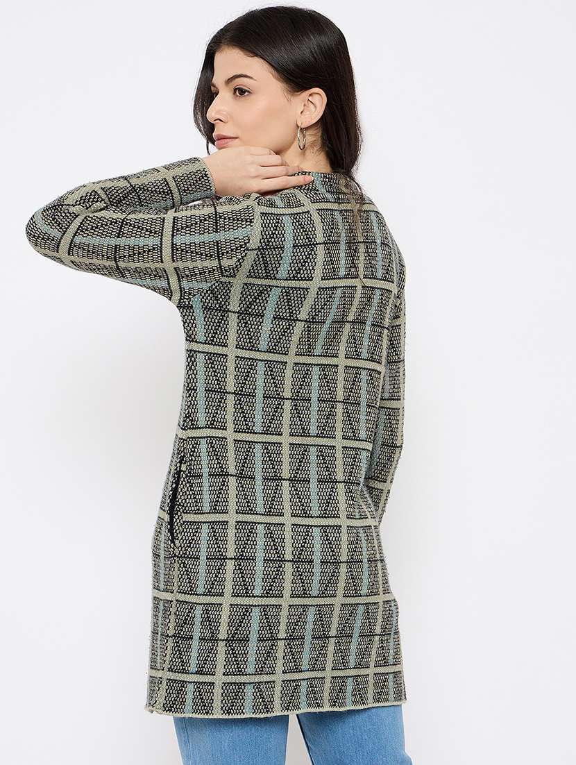 women self designed long sleeves cardigan - 21686070 -  Standard Image - 2