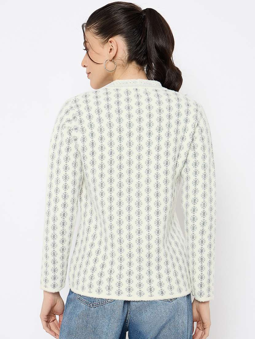 women self designed long sleeves cardigan - 21686080 -  Standard Image - 2