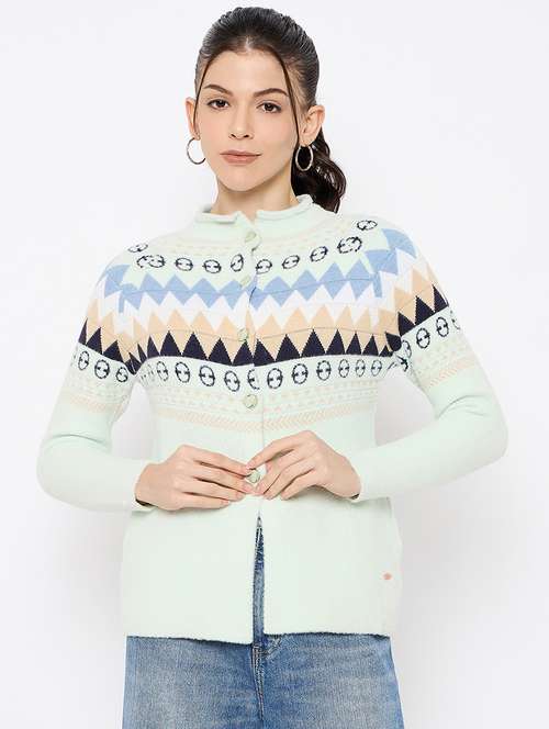 women self designed long sleeves cardigan - 21686083 -  Standard Image - 0