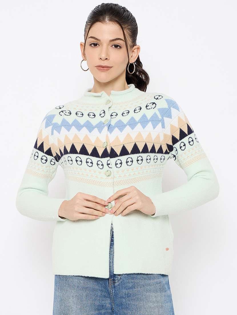 women self designed long sleeves cardigan