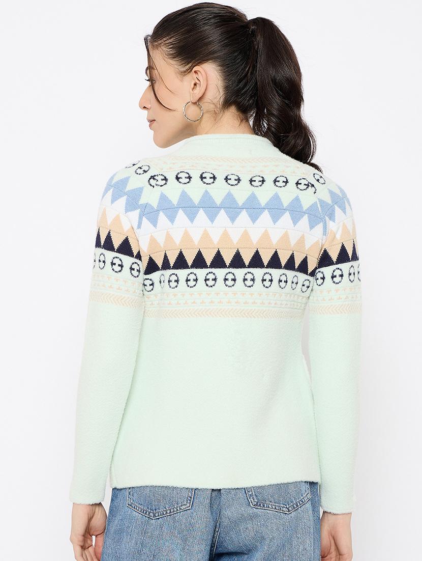 women self designed long sleeves cardigan - 21686083 - Standard Image - 2