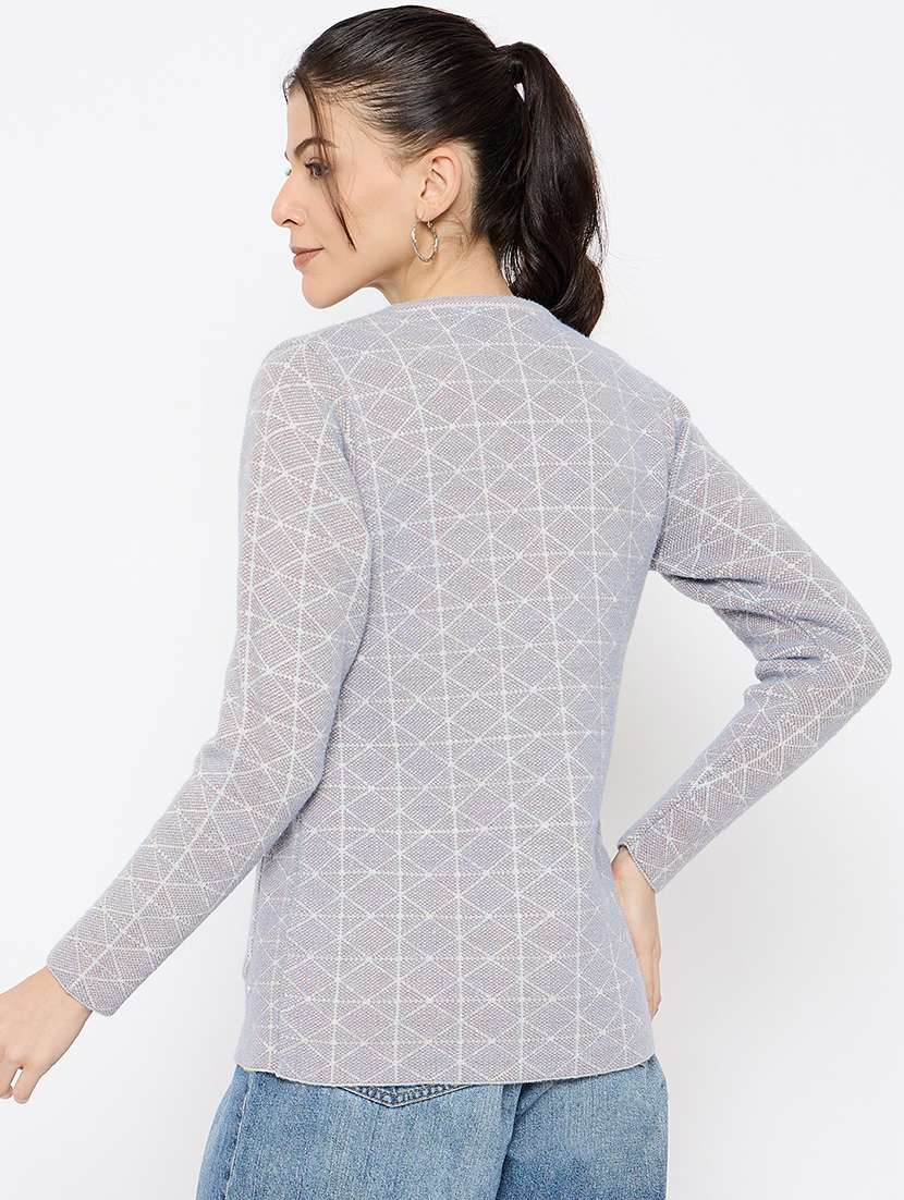 women self designed long sleeves cardigan - 21686085 -  Standard Image - 2