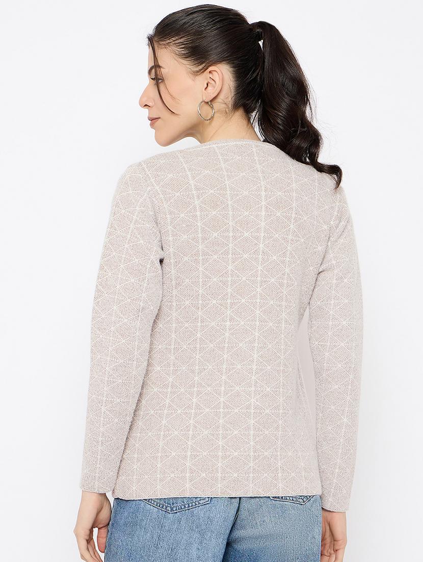 women self designed long sleeves cardigan - 21686086 - Standard Image - 2