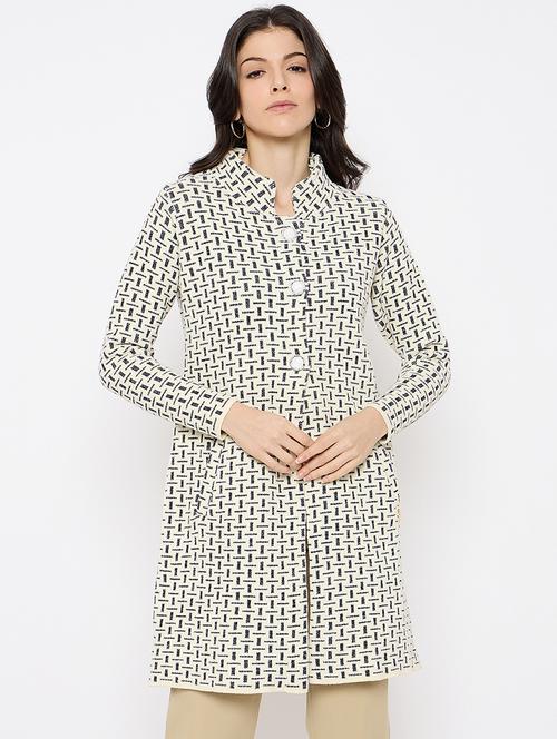 women self designed long sleeves cardigan - 21686087 - Standard Image - 0