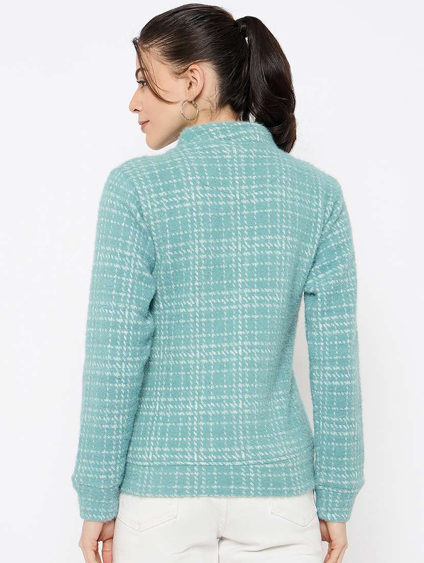 women checkered long sleeves jacket - 21686095 -  Standard Image - 2