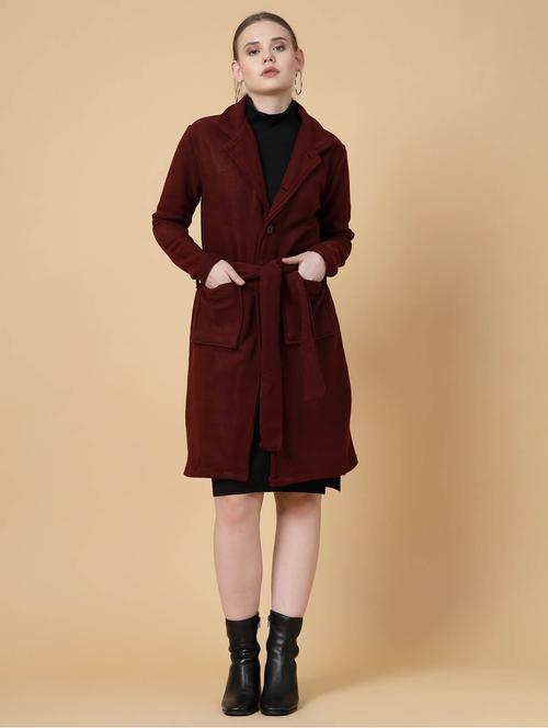 women solid long sleeves trench coat - 21686186 -  Standard Image - 0
