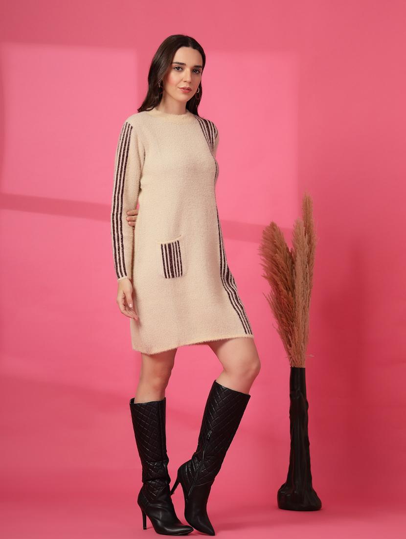 women tapered long sleeves winter wear dress - 21686289 - Standard Image - 2