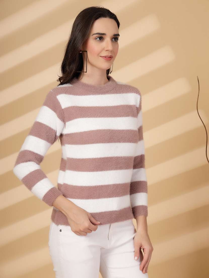 women striped long sleeves pullover - 21686329 -  Standard Image - 2