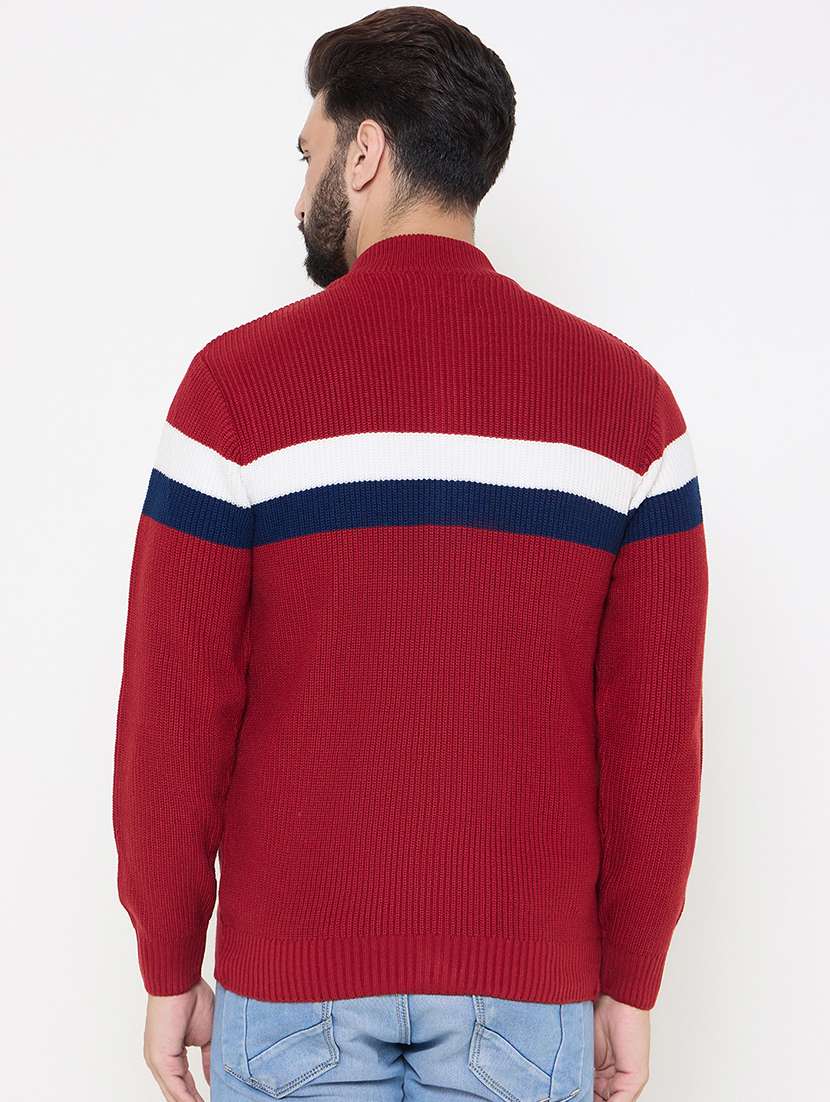 men long sleeves color block cardigan - 21686343 - Standard Image - 2