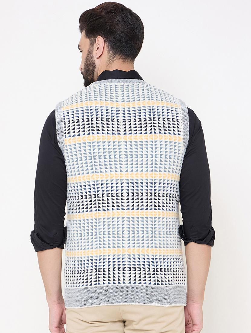 men sleeveless self design pullover - 21686369 - Standard Image - 2
