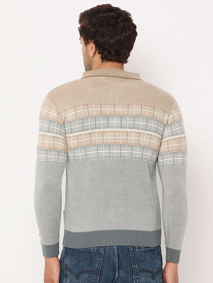 men long sleeves self design pullover - 21686402 -  Standard Image - 2