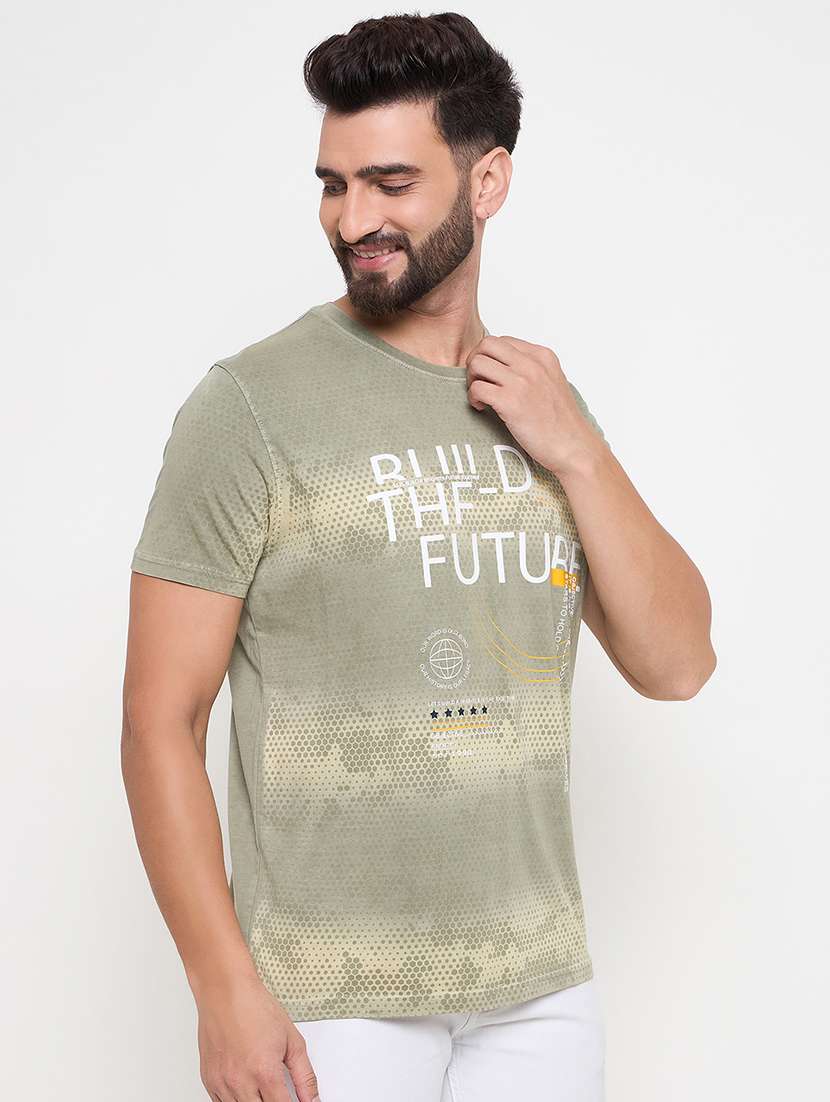 men round neck front print t-shirt - 21686480 -  Standard Image - 2
