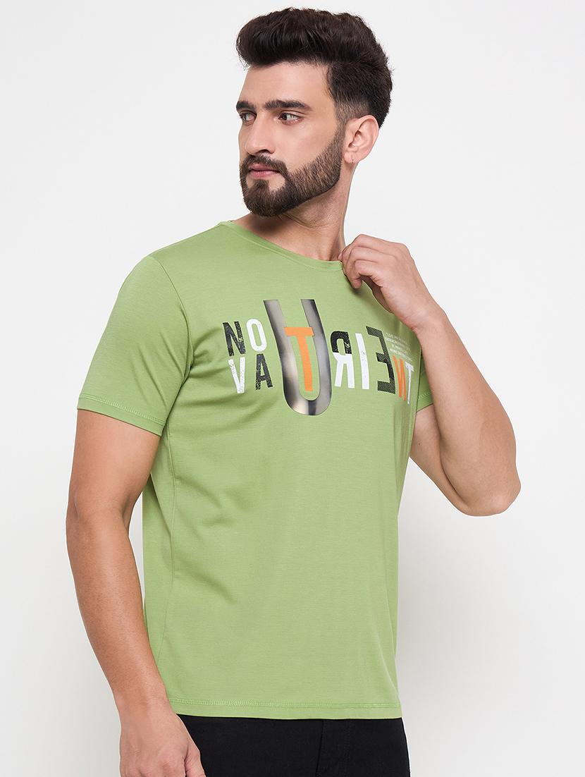 men round chest front print t-shirt - 21686484 - Standard Image - 2