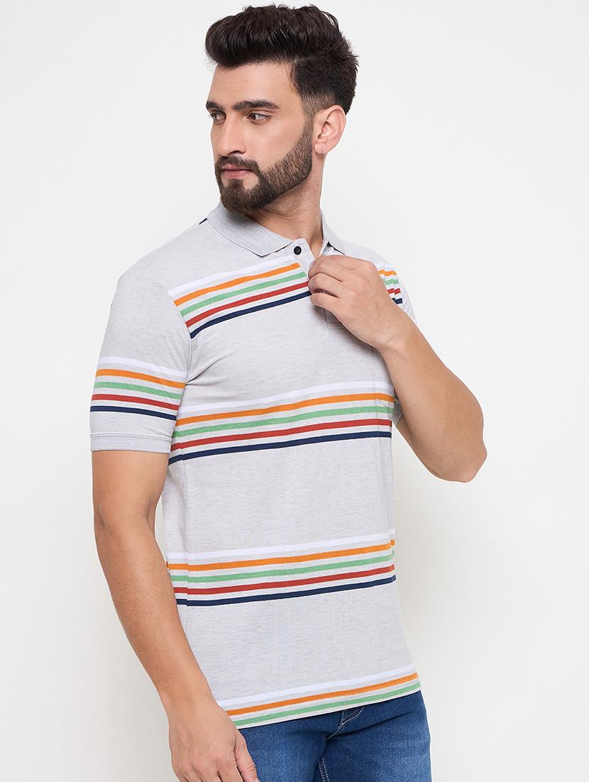 men short sleeves striped polo t-shirt - 21686488 - Standard Image - 2
