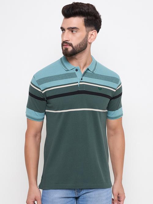 men short sleeves color block polo t-shirt - 21686493 - Standard Image - 0