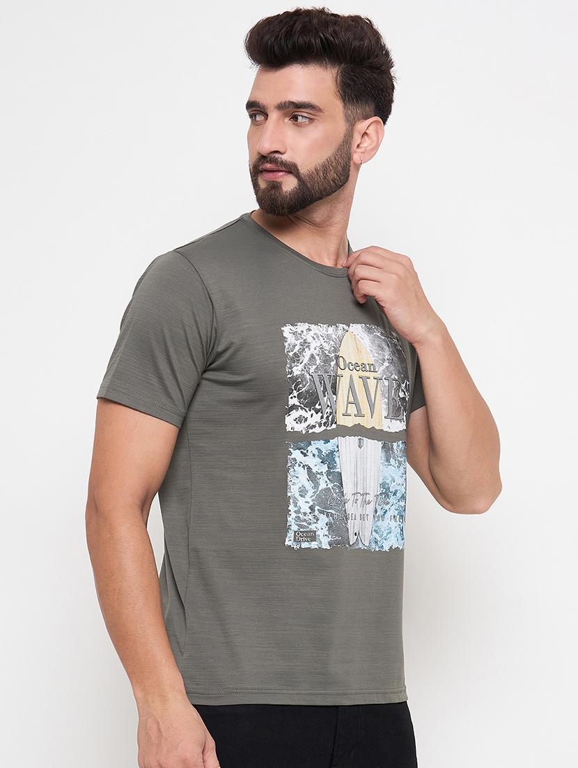 men round neck front print t-shirt - 21686496 - Standard Image - 2