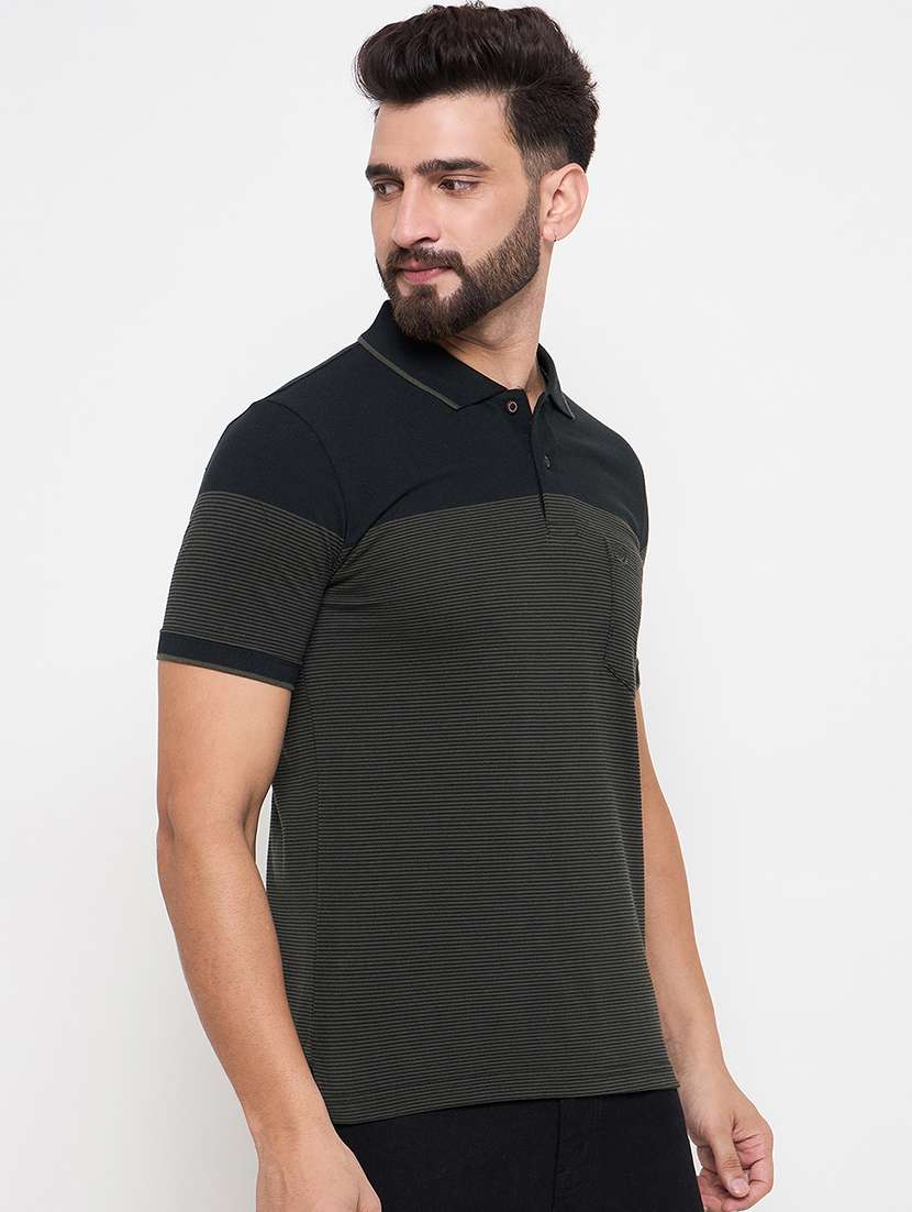men short sleeves color block polo t-shirt - 21686502 -  Standard Image - 2