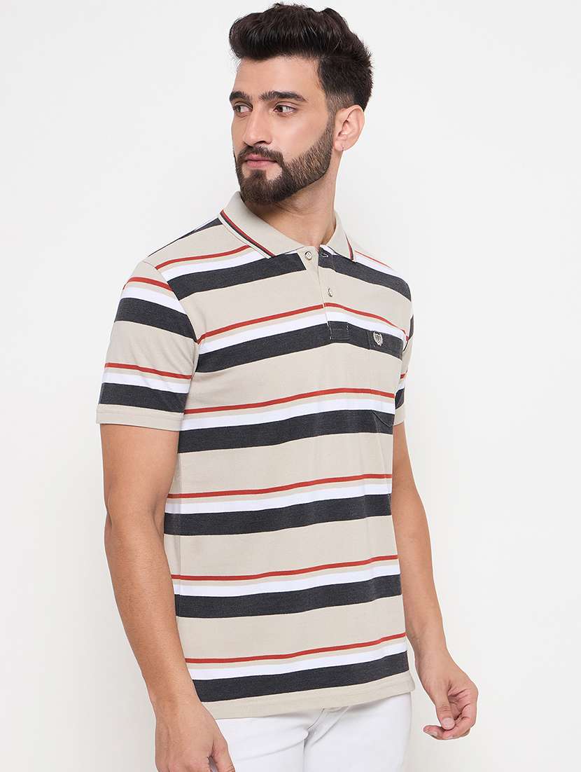 men short sleeves striped polo t-shirt - 21686504 -  Standard Image - 2