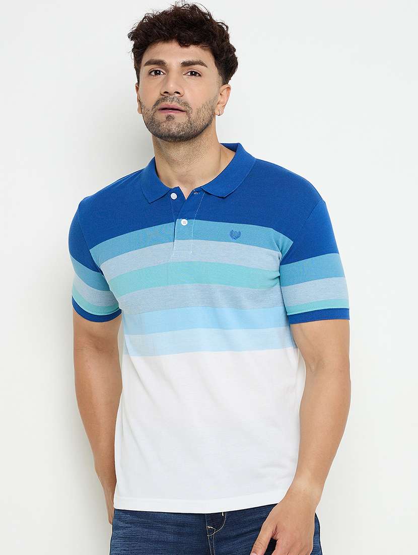 men short sleeves color block polo t-shirt