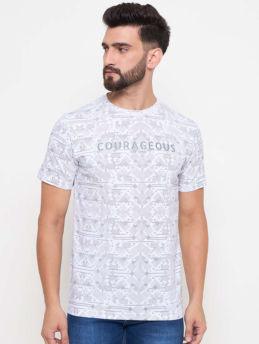 men round neck printed t-shirt