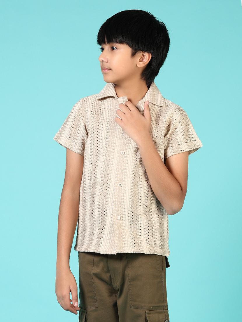 boys self designed cuban collared shirt