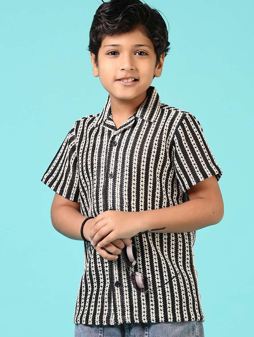 boys self designed collared shirt - 21686602 -  Standard Image - 2