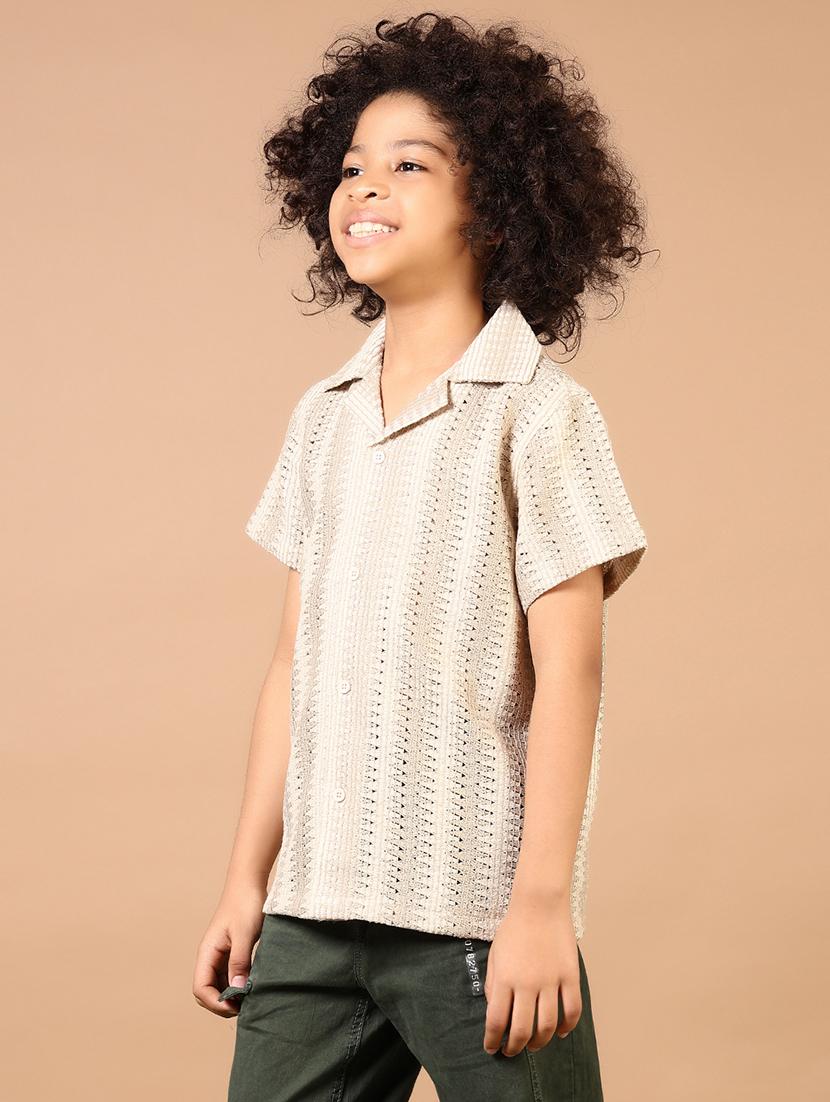 boys self designed cuban collared shirt - 21686603 - Standard Image - 2