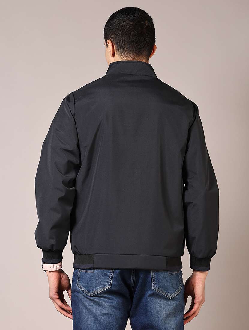 men solid long sleeve bomber jacket - 21686675 -  Standard Image - 2