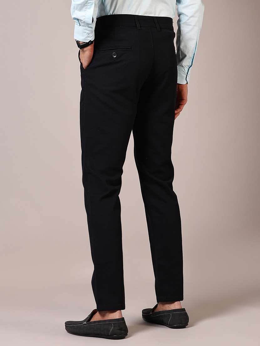 Men Solid Mid Rise Chinos Trouser
