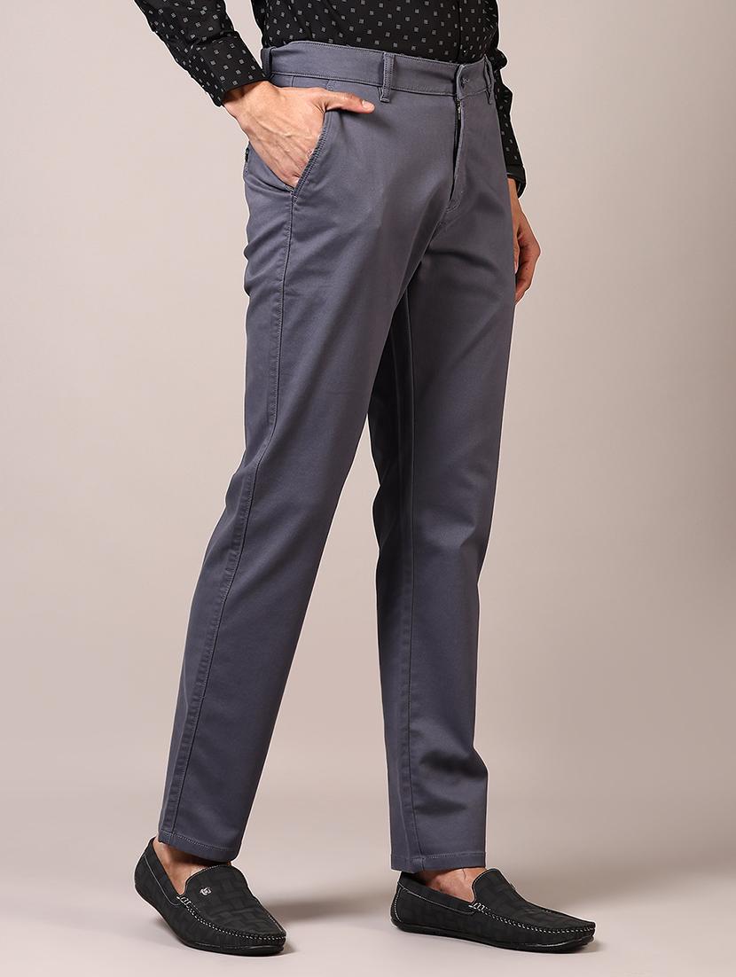 men solid mid rise chinos trouser - 21686694 - Standard Image - 2