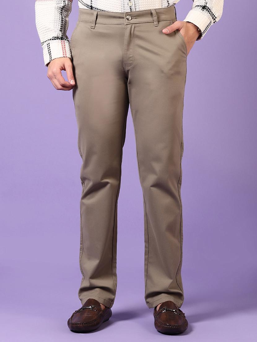 men solid mid rise chinos trouser - 21686695 -  Zoom Image - 0