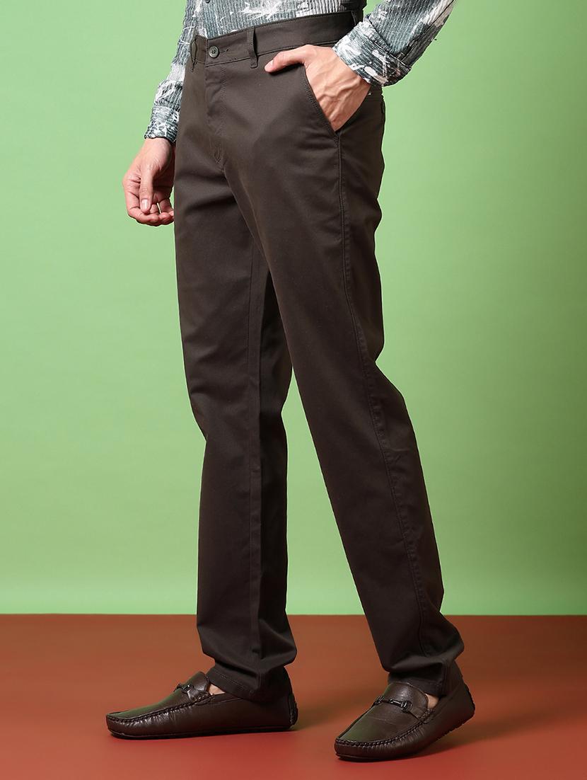 men solid mid rise chinos trouser - 21686697 - Standard Image - 2