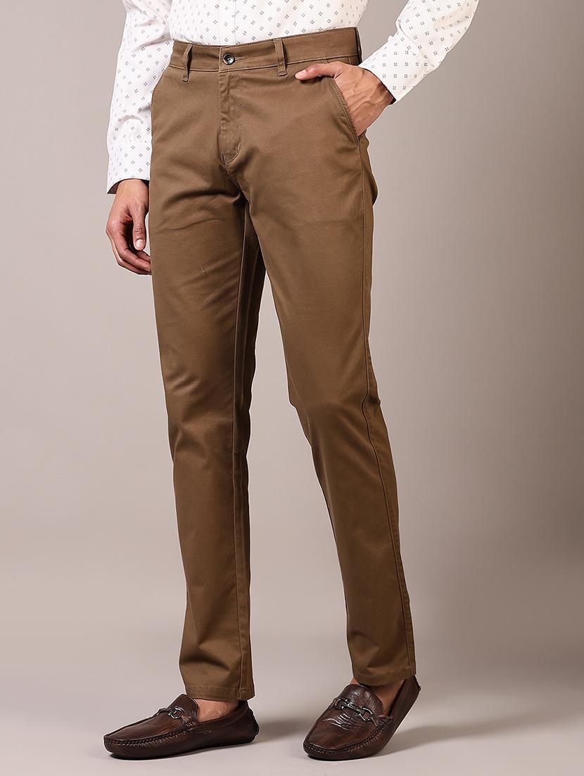 men solid mid rise chinos trouser - 21686698 - Standard Image - 2