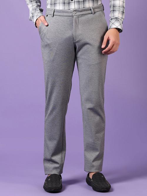 men solid mid rise casual chinos - 21686715 - Standard Image - 0