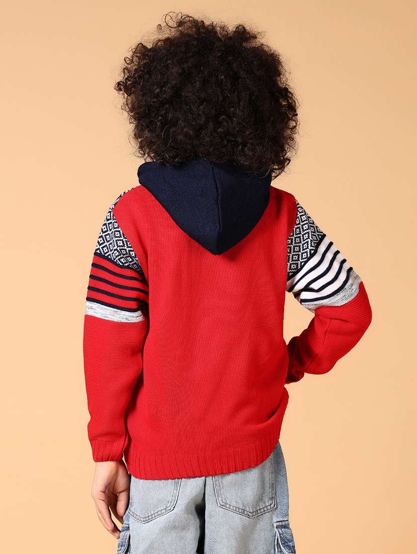 women color blocked long sleeve hooded sweater - 21686732 -  Standard Image - 2