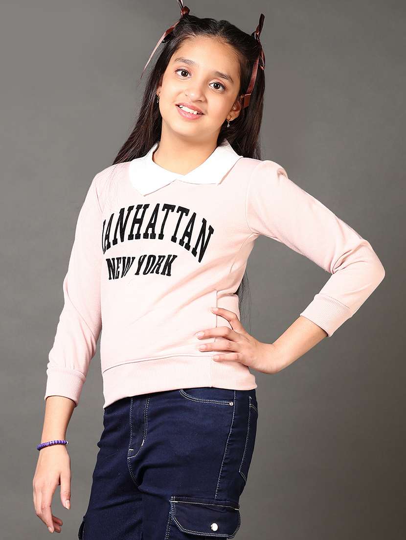 girls long sleeves front print sweatshirt - 21686738 -  Standard Image - 2