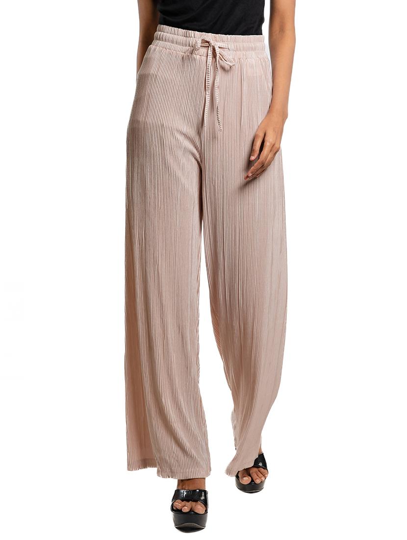 women solid high rise wide leg trouser - 21686830 - Zoom Image - 0