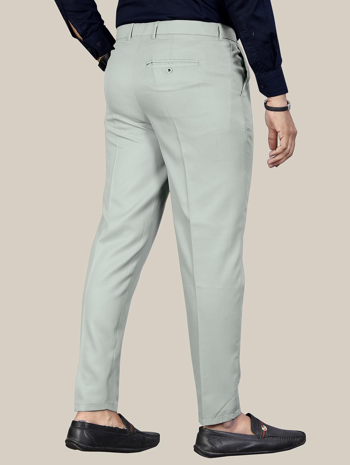 men solid flat front formal trouser - 21686841 - Standard Image - 2