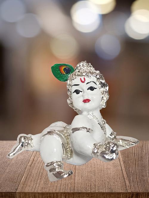 pure silver plated laxmi ganesha pair goddess idol for diwali pooja gifting 3.5 inch - 21687054 - Standard Image - 0