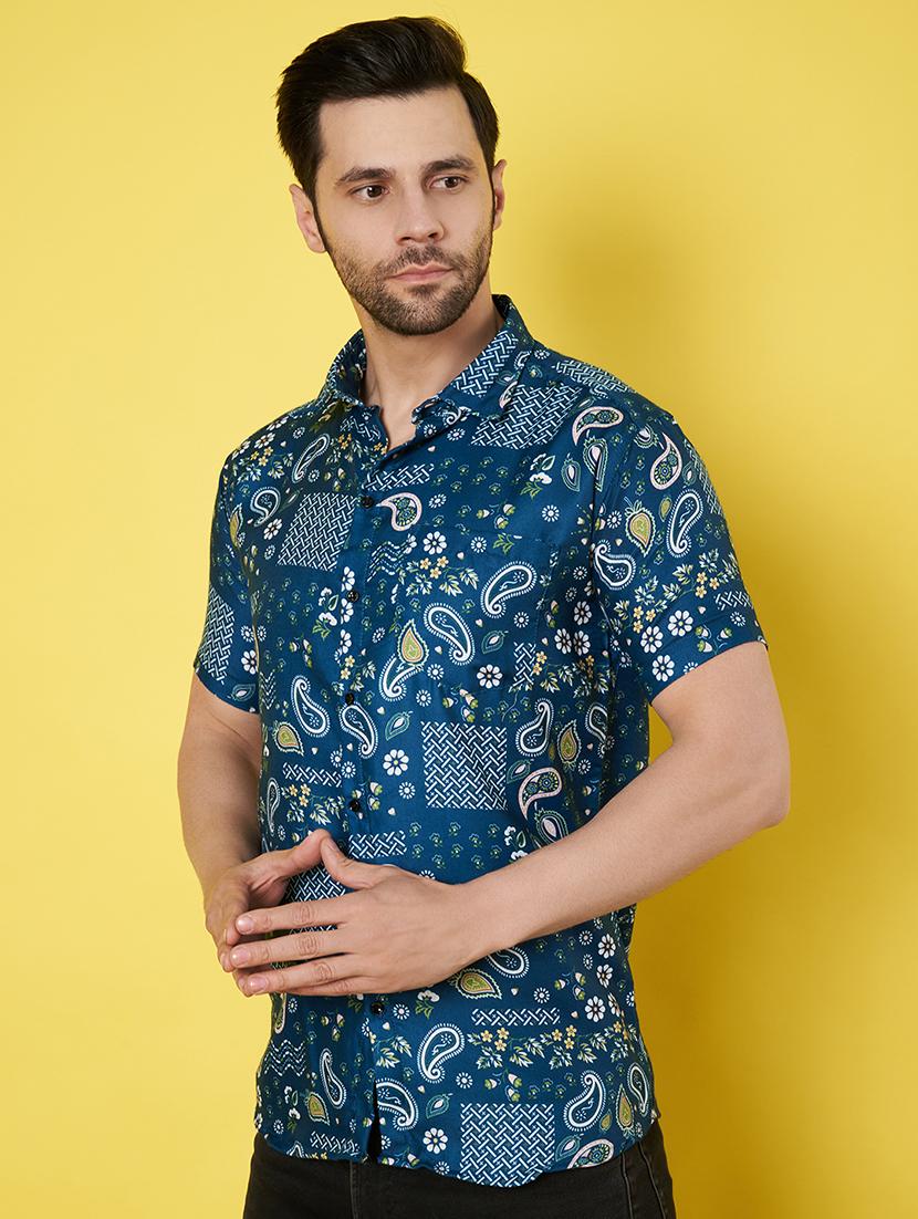 men short sleeves printed casual shirt - 21687060 - Standard Image - 2