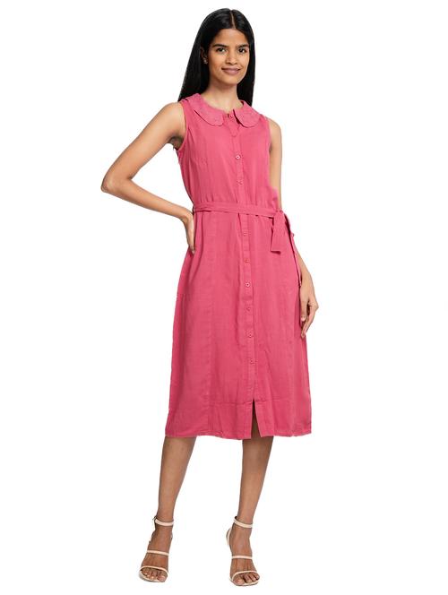 women solid peter pan collared shirt dress - 21687098 -  Standard Image - 0