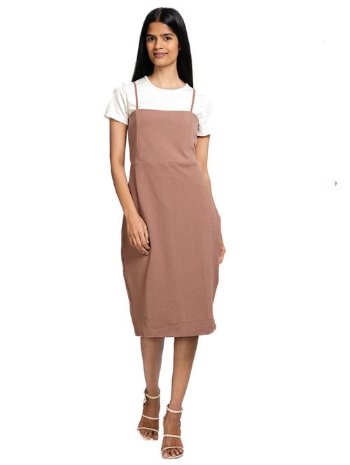 women solid shoulder strap bodycon dress - 21687102 -  Standard Image - 0
