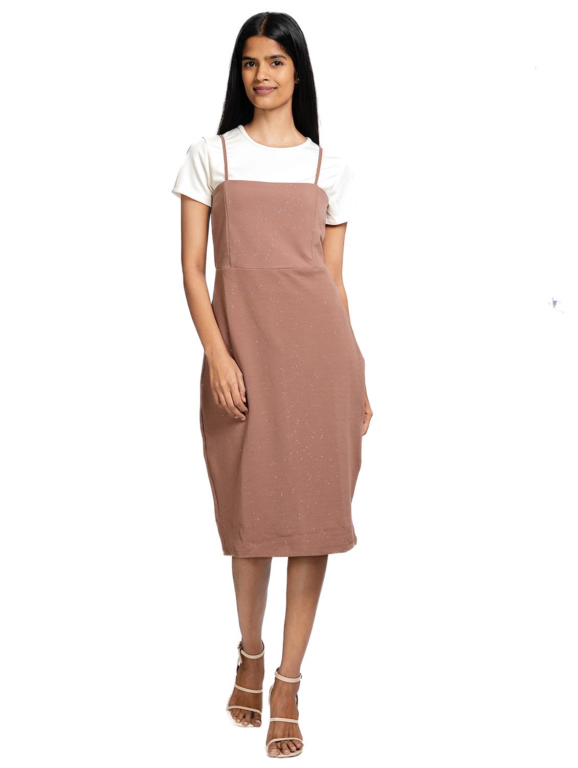 women solid shoulder strap bodycon dress - 21687102 -  Zoom Image - 0