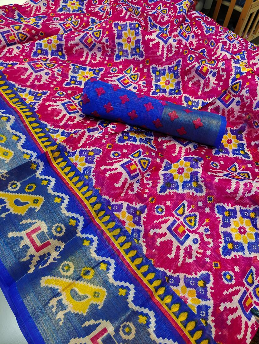 women printed casual wear saree with blouse - 21687112 - Standard Image - 2
