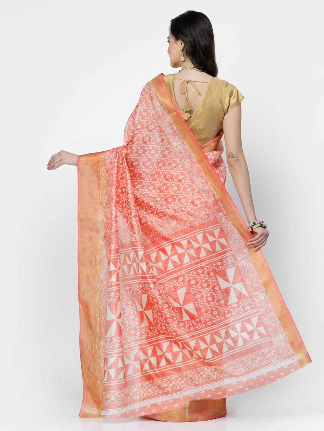 women printed casual wear saree with blouse - 21687136 - Standard Image - 2